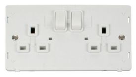SIN036PW  Definity 2 Gang 13A DP Switched Socket Insert